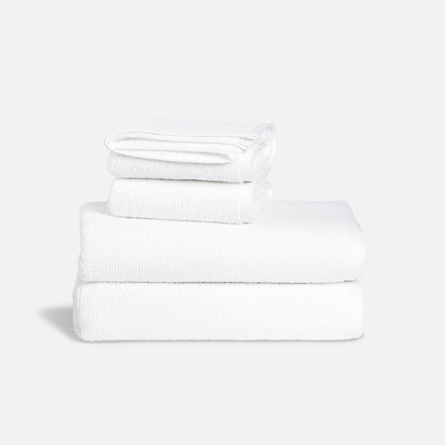 Organic Ribbed Bath Towel Bundle