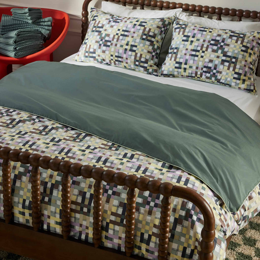 Piped Classic Percale Duvet Cover