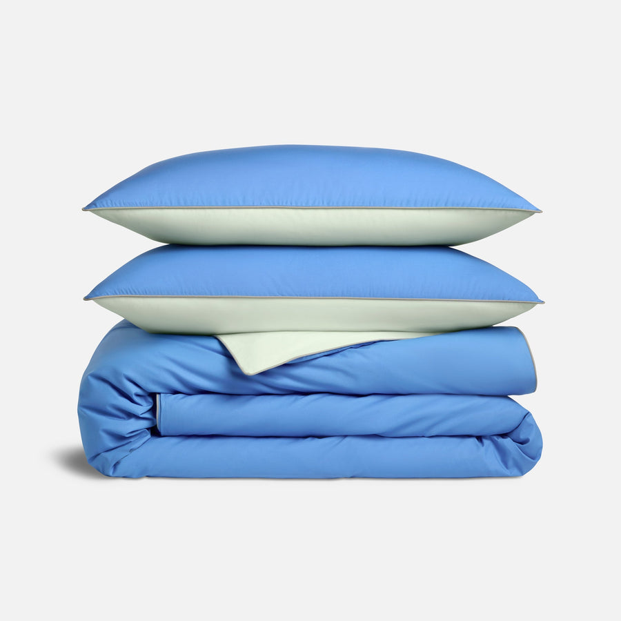 Piped Classic Percale Duvet Set