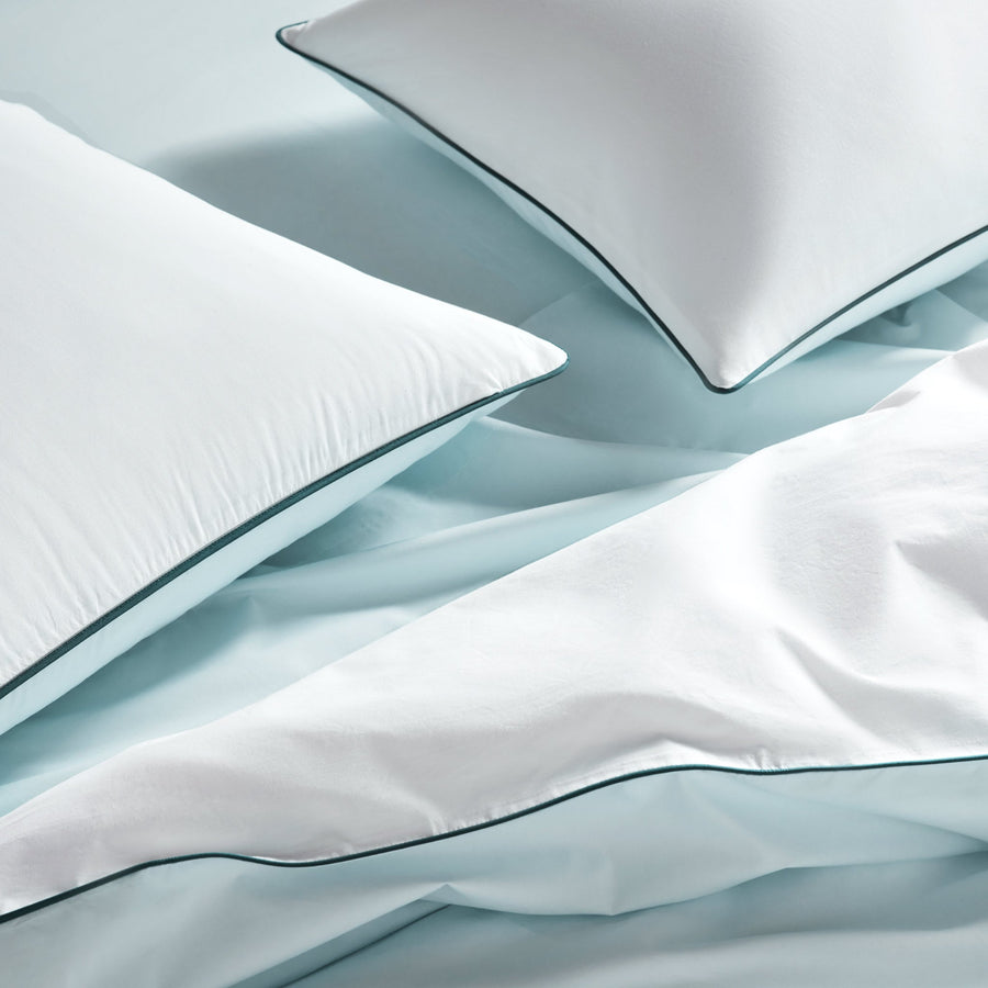 Piped Classic Percale Duvet Cover