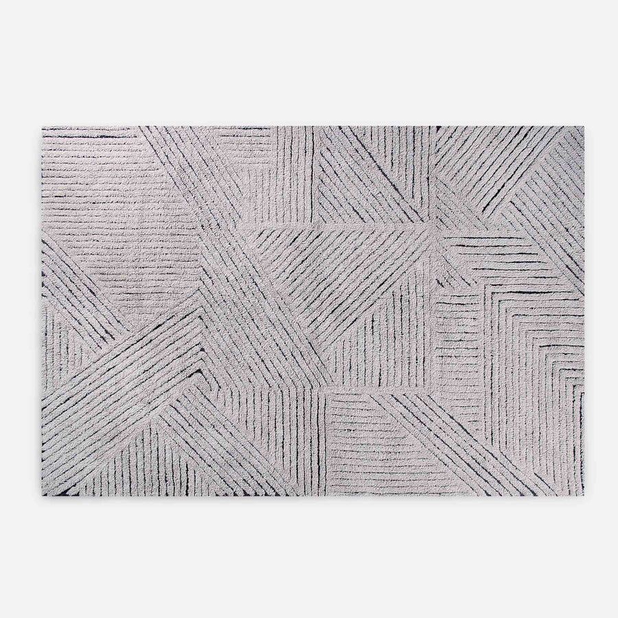 Black Chia Washable Wool Rug